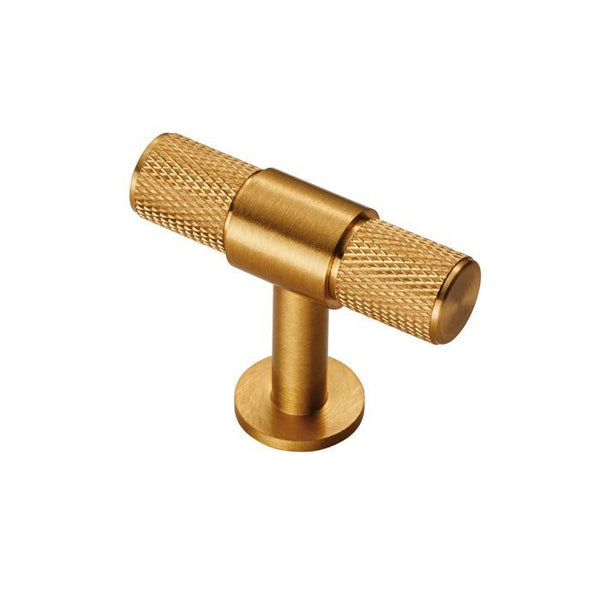 Carlisle Brass - Knurled T-bar Knob 50mm - Satin Brass - FTD701SB - Choice Handles