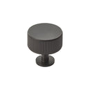 Carlisle Brass - Lines Radio Knob Antique Brass 35mm - Matt Black - FTD713MB - Choice Handles