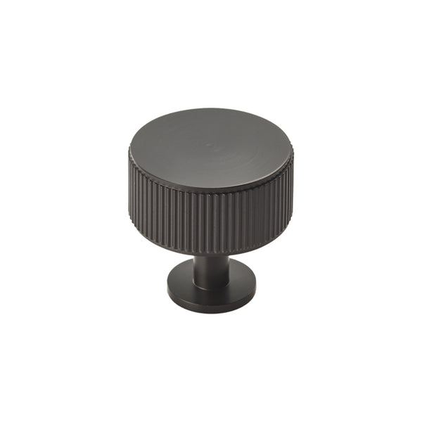 Carlisle Brass - Lines Radio Knob Antique Brass 35mm - Matt Black - FTD713MB - Choice Handles