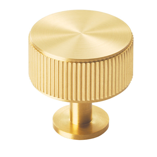 Carlisle Brass - Lines Radio Knob Antique Brass 35mm - Satin Brass - FTD713SB - Choice Handles