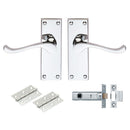 Carlisle Brass - Victorian Scroll Internal Pack - 1 Pair CBS55CP 1 X TL2 & 1 Pair 3 Loose Pin Hinges - Polished Chrome - CBS55CP/INTB - Choice Handles