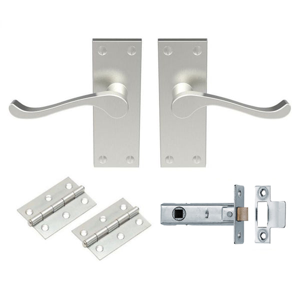 Carlisle Brass - Contract Victorian Scroll Latch Pack - Satin Nickel - GK002SN/INTB - Choice Handles