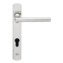 Eurospec - Steelworx 316 Narrow Plate Straight Lever  92mm c/c - Satin Stainless Steel SWNP120/92SSS - Choice Handles