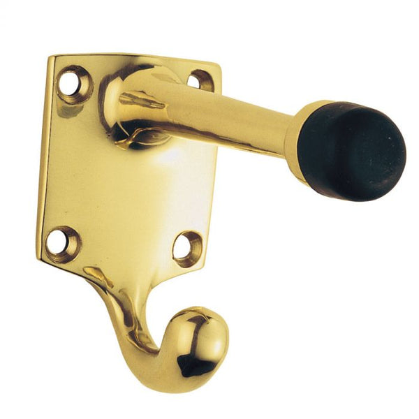 Carlisle Brass - Hat and Coat Hook with Rubber Buffer - Polished Brass - AA38 - Choice Handles