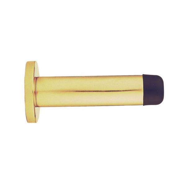 Carlisle Brass - Cylinder Pattern Door Stop - with Rose - Polished Brass - AA21 - Choice Handles