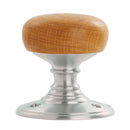 Carlisle Brass - Delamain Wooden Knob - Wood Oak / Satin Chrome - DK32WOSC - Choice Handles