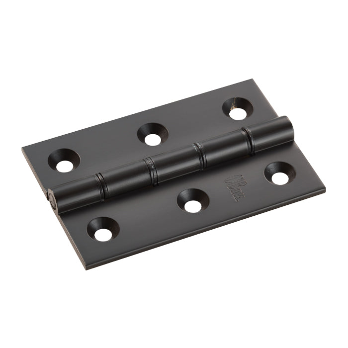 Carlisle Brass - 76mm x 50mm x 2.5mm -Double Phosphor Bronze Washered Butt Hinge - Matt Black - HDPBW21MB - (Pair) - Choice Handles