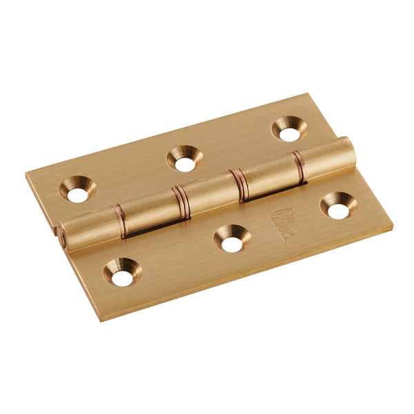 Carlisle Brass - 76mm x 50mm x 2.5mm -Double Phosphor Bronze Washered Butt Hinge - Satin Brass - HDPBW21SB - (Pair) - Choice Handles