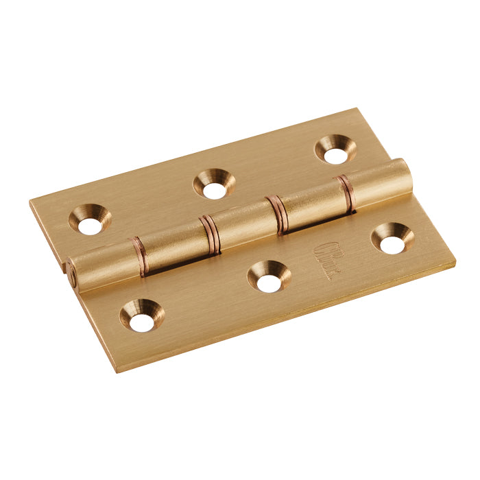 Carlisle Brass - 76mm x 50mm x 2.5mm -Double Phosphor Bronze Washered Butt Hinge - Satin Brass - HDPBW21SB - (Pair) - Choice Handles