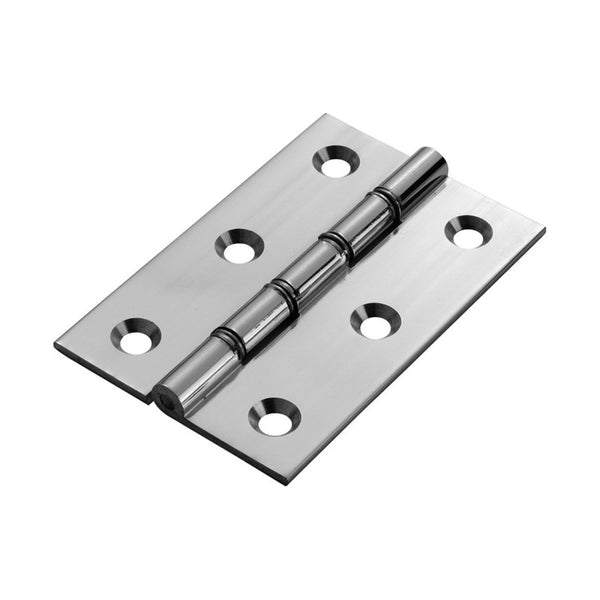 Carlisle Brass - 76mm Double Steel Washered Brass Butt Hinge - Polished Chrome - HDSW1CP - (Pair) - Choice Handles