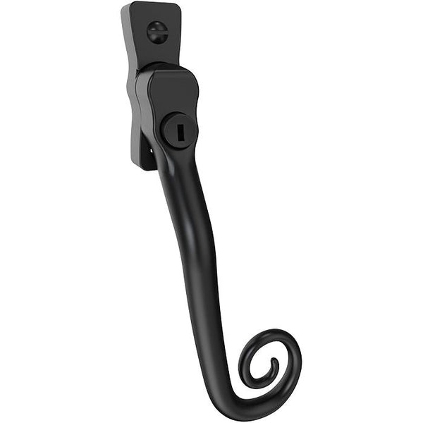 Mila - Heritage Monkey Tail Casement Handle Matt Black Right hand - CB700072