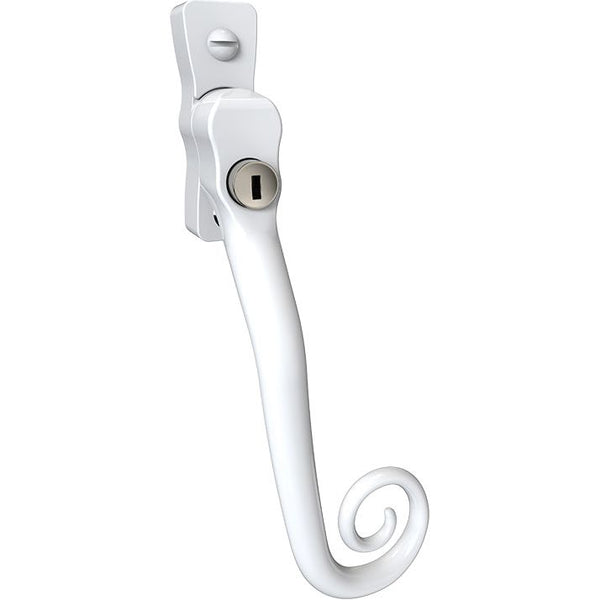 Mila - Heritage Monkey Tail Casement Handle White Left hand - CB700103