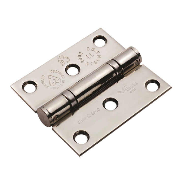Eurospec - 76 X 67 X 2.5mm Ball Bearing Hinge Grade 11 C/W Screws (Pair) - Bright Stainless Steel - HIN13225/11BSS