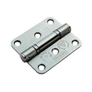 Eurospec - 76 X 67 X 2.5mm Ball Bearing Hinge Grade 11 C/W Screws - Radius (Pair) - Satin Stainless Steel - HIN13225/11SSS/R - Choice Handles