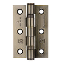 Eurospec - 76 X 51 X 2mm Ball Bearing Hinge Grade 7 C/W Screws (Pair) - Antique brass - HIN1322/7AB - Choice Handles