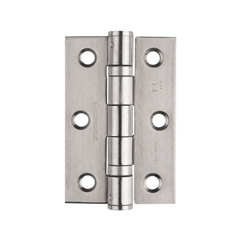 Eurospec - 76 X 51 X 2mm Ball Bearing Hinge Grade 7 C/W Screws (Pair) - Satin Stainless Steel - HIN1322/7SSS