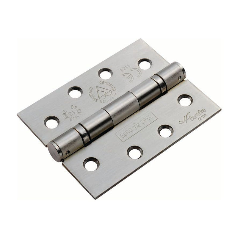 Eurospec - 102 X 76 X 2.5mm Ball Bearing Hinge Grade 13 C/W Screws (3 Pack) - Satin Stainless Steel - HIN14325/13SSS
