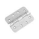 Eurospec - 102 X 76 X 3mm Hospital Tip Ball Bearing Hinge Grade 13 C/W Screws - Radius (Pair) - Satin Stainless Steel - HIN1433HT/13SSS/R - Choice Handles