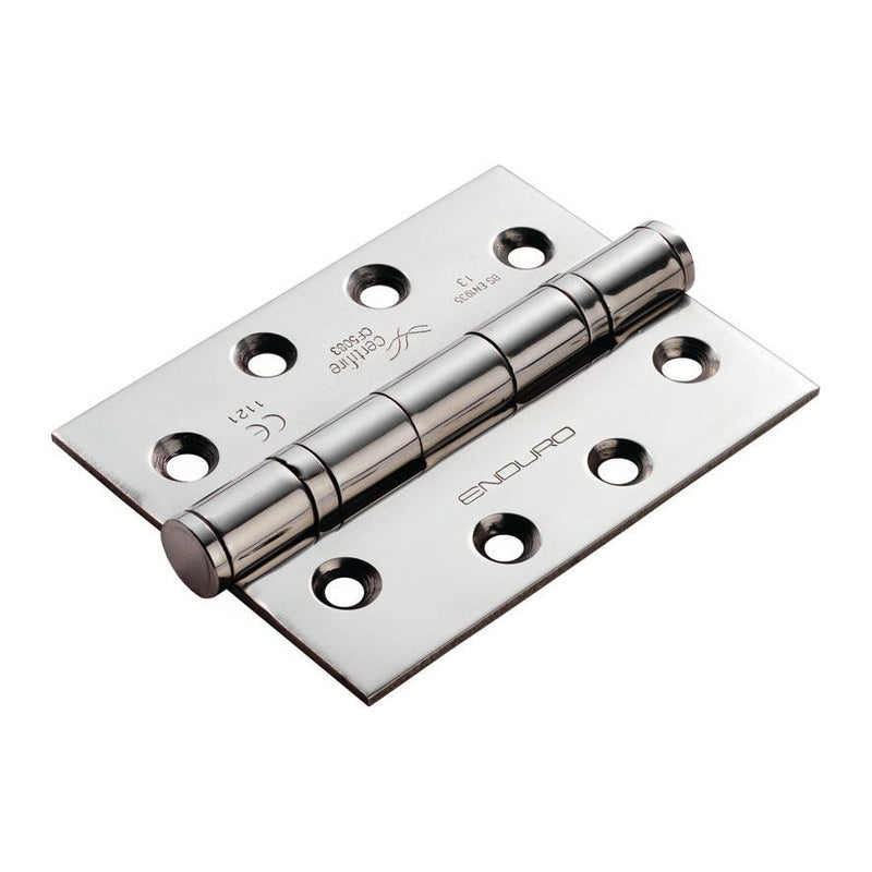 Eurospec - 102 X 76 X 3mm Ball Bearing Hinge Grade 13 C/W Screws (Pair) - Bright Stainless Steel - HIN1433P/13BSS