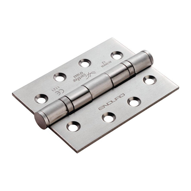 Eurospec - 102 X 76 X 3mm Ball Bearing Hinge Grade 13 C/W Screws (Pair) - Satin Stainless Steel - HIN1433P/13SSS