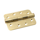 Eurospec - 102 X 76 X 3mm Ball Bearing Hinge Grade 13 C/W Screws (Pair) - Radius - Satin Brass - HIN1433P/13SB/R - Choice Handles