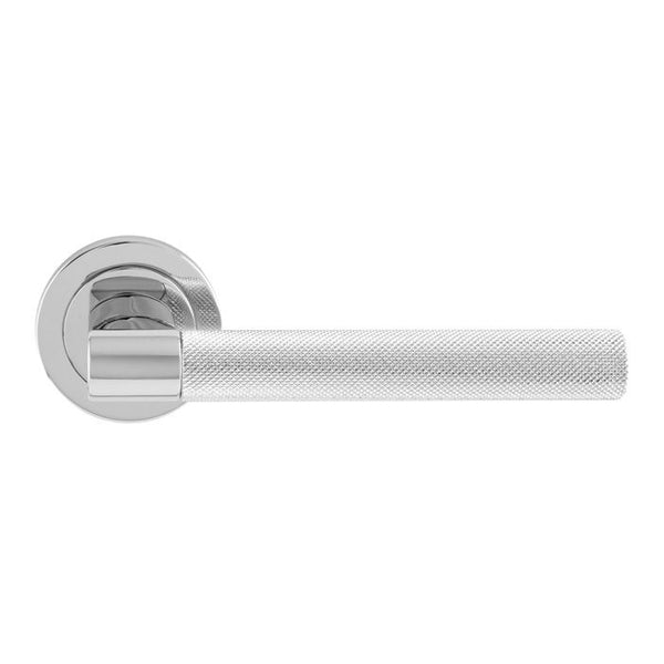 Manital Hey Rete Lever Handle On Threaded Round Rose Cro - Polished Chrome - HN5CP - Choice Handles