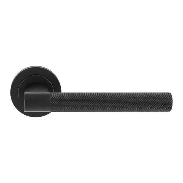 Manital Hey Rete Lever Handle On Threaded Round Rose Ner - Matt Black - HN5MB - Choice Handles