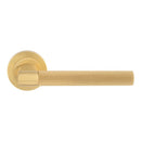 Manital Hey Rete Lever Handle On Threaded Round Rose Osa - Satin Brass - HN5SB - Choice Handles