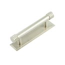 Hoxton Sturt Cabinet Handles 96mm Ctrs Stepped Backplate   - Satin Nickel - HOX-450SN-6050SN - Choice Handles