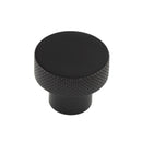 Hoxton Wenlock 30mm Knurled Cupboard Knob - Matt Black - HOX130MB - Choice Handles