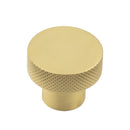 Hoxton Wenlock 30mm Knurled Cupboard Knob - Satin Brass - HOX130SB - Choice Handles