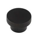 Hoxton Wenlock 40mm Knurled Cupboard Knob - Matt Black - HOX140MB - Choice Handles