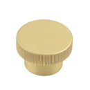 Hoxton Thaxted 40mm Knurled Cupboard Knob - Satin Brass - HOX240SB - Choice Handles