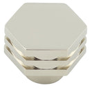 Hoxton Nile 30mm Hexagonal Cupboard Knob - Polished Nickel - HOX330PN - Choice Handles