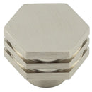 Hoxton Nile 30mm Hexagonal Cupboard Knob - Satin Nickel - HOX330SN - Choice Handles
