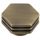 Hoxton Nile 40mm Hexagonal Cupboard Knob - Antique Brass - HOX340AB - Choice Handles