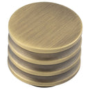 Hoxton Sturt 30mm Grooved Cupboard Knob - Antique Brass - HOX430AB - Choice Handles