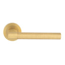Manital Hey Quadra Lever Handle On Threaded Round Rose Osa - Satin Brass - HQ5SB - Choice Handles