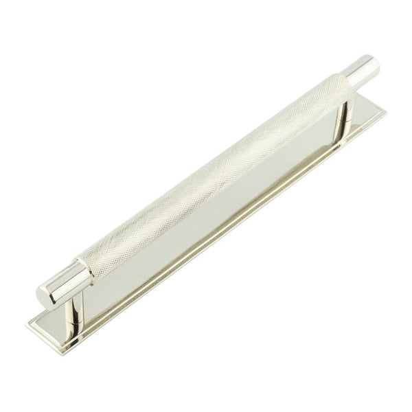 Hoxton - Taplow Cabinet Handles 224mm Ctrs Stepped Backplate - Polished Nickel - HOX-2060PN-6060PN - Choice Handles