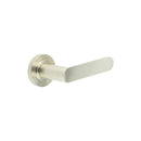 Burlington - Kensington Door Handles On Plain Rose  - Satin Nickel - BUR25KIT313 - Choice Handles