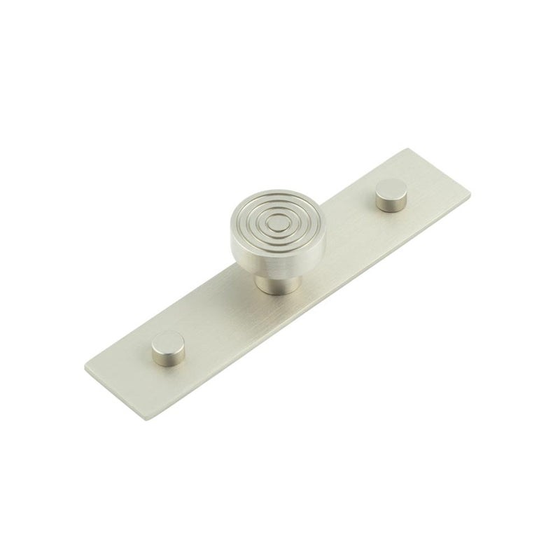 Hoxton - Murray Cupboard Knobs 30mm Plain Backplate - Satin Nickel - HOX-1130SN-5090SN - Choice Handles