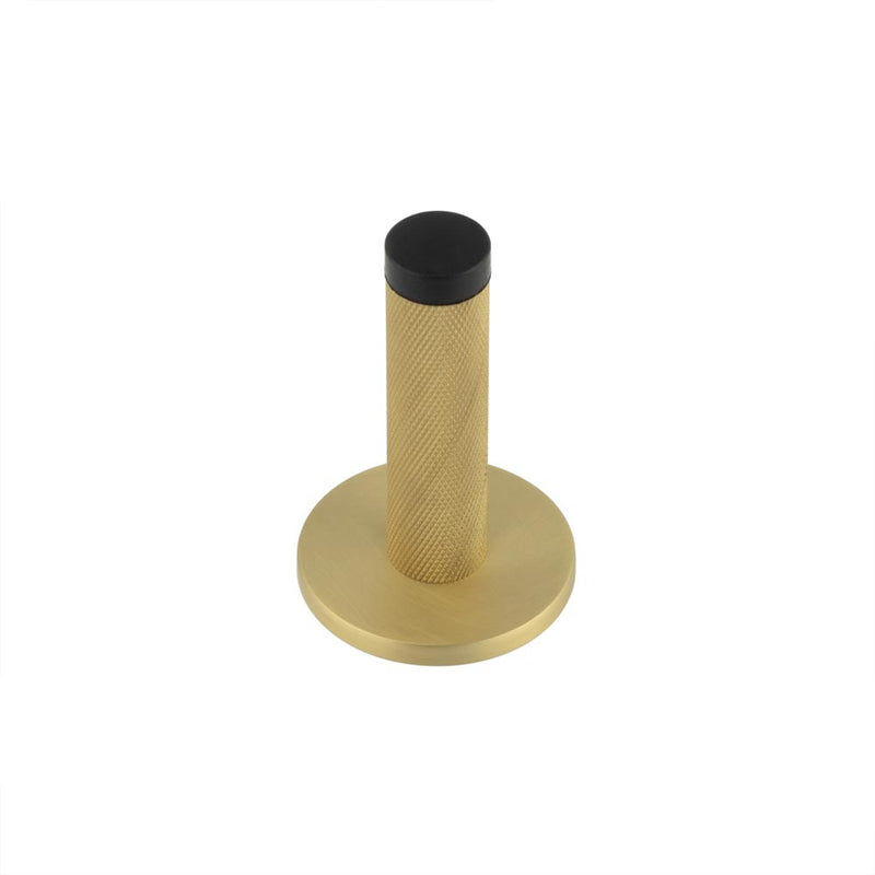 Burlington - Knurled Wall Mounted Doorstops Plain Rose - Satin Brass - BUR-968SB-971SB - Choice Handles