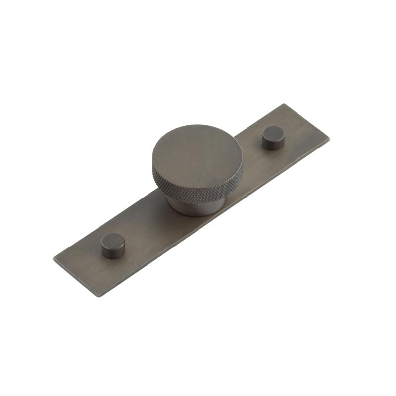 Hoxton - Wenlock Cupboard Knobs 40mm Plain Backplate - Dark Bronze - HOX-140DB-5090DB - Choice Handles