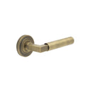 Burlington - Westminster Door Handle on Stepped Rose  - Antique Brass - BUR30KIT3 - Choice Handles