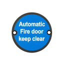 Frelan - Stainless Steel Automatic Fire Door Keep Clear 75mm - Black - JS110MB - Choice Handles
