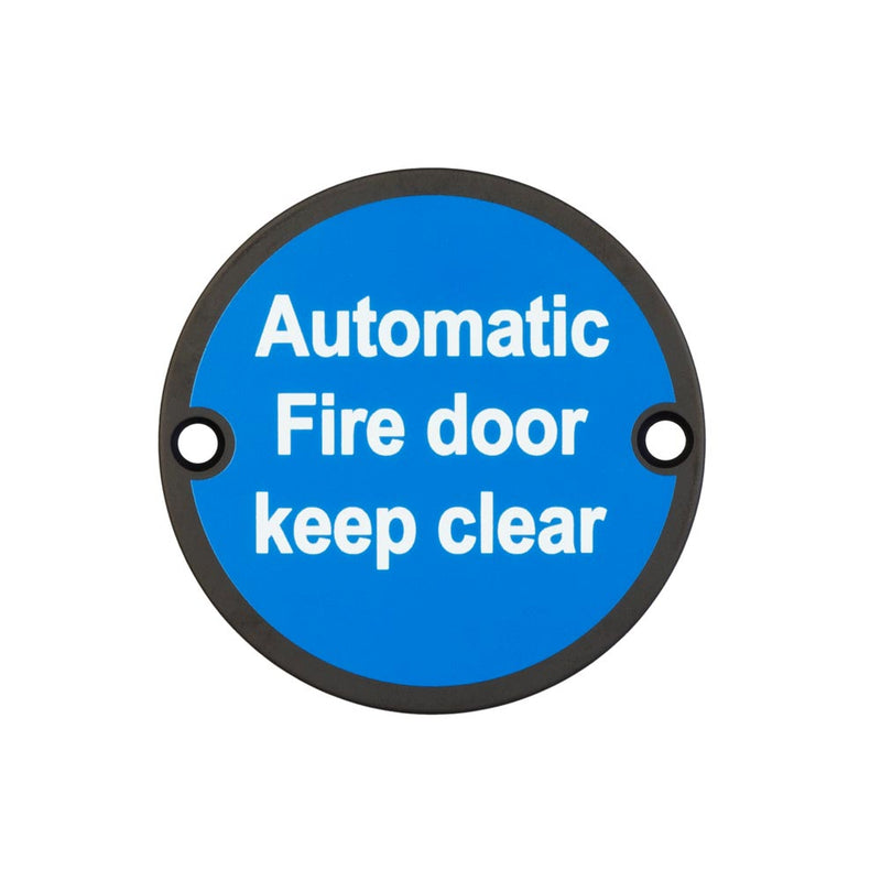 Frelan - Stainless Steel Automatic Fire Door Keep Clear 75mm - Black - JS110MB - Choice Handles