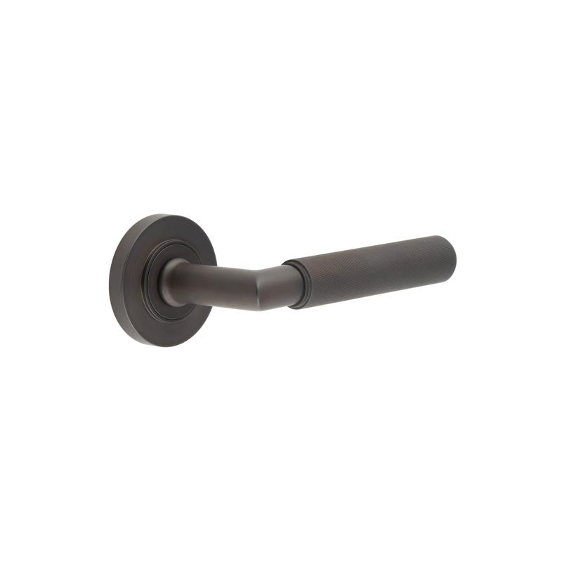 Burlington - Piccadilly Door Handle on Plain Rose  - Dark Bronze - BUR40KIT79 - Choice Handles