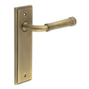 Burlington - Highgate Door Handle On Latch Backplate - Antique Brass - BUR35KIT8 - Choice Handles