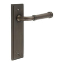 Burlington - Highgate Door Handle On Latch Backplate - Dark Bronze - BUR35KIT86 - Choice Handles