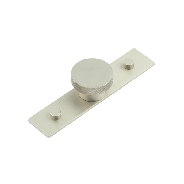 Hoxton - Wenlock Cupboard Knobs 40mm Plain Backplate - Satin Nickel - HOX-140SN-5090SN - Choice Handles